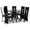 Baxton Studio Kenyon Dark Brown Upholstered and Finished Wood 7-Piece Dining Set 170-8036-10894 - alternate 8